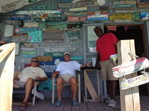 Tucker, far right, is the owner of Compass Cay and a great host.