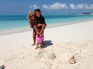 Charlotte & Granny with their seashell castle