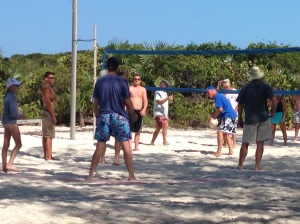 Matt playing volleyball